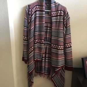 Long Sleeve Tribal Print Cardigan.